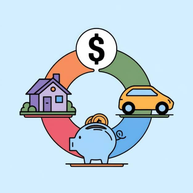 An illustration showing various icons representing common tax deductions and credits, such as education expenses, charitable donations, and energy-efficient home improvements.