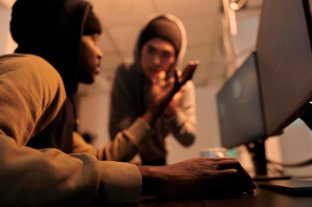 A graphic illustrating employees participating in a cybersecurity training session, focusing on recognizing phishing emails.