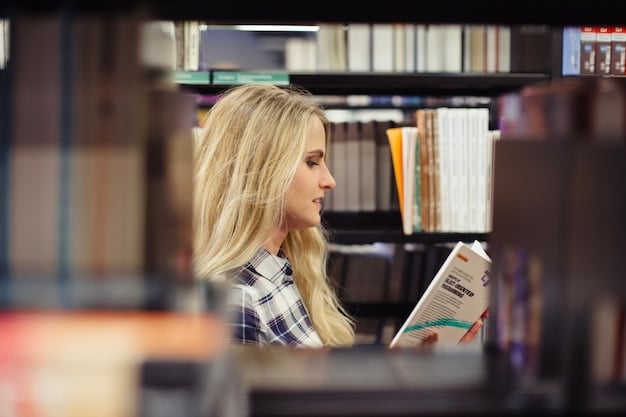 A college admissions officer reviewing applications with a variety of documents, including transcripts, essays, and recommendation letters. The setting is a brightly lit, modern office.