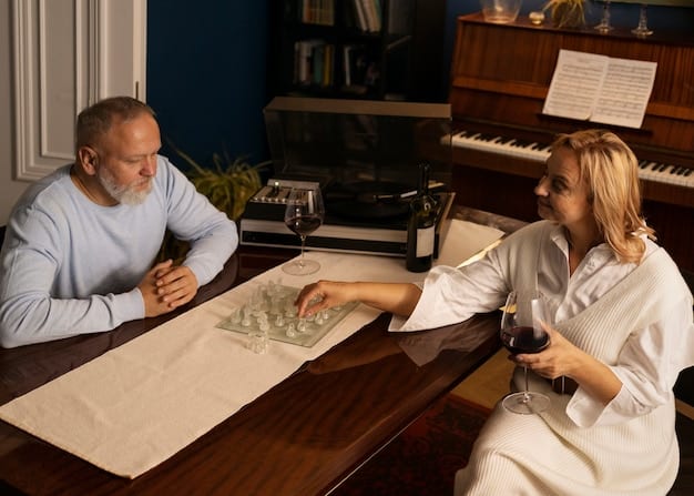 A financial advisor sitting across a desk from a well-dressed couple in an office setting, reviewing a complex estate plan document. The scene suggests professionalism and thorough planning.