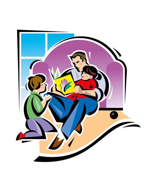 A parent dropping off their child at a daycare center, with a visible logo suggesting a certified childcare provider.