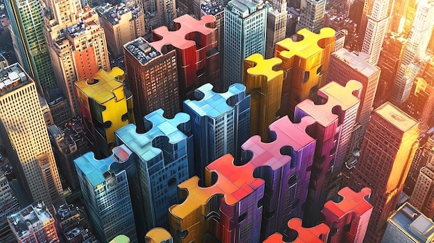 A visual representation of different investment options (stocks, bonds, real estate) arranged like puzzle pieces fitting together, emphasizing the concept of a diversified portfolio.