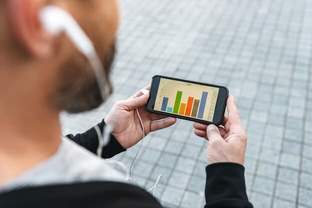 A person looking at a graph on a tablet or smartphone showing an upward trending line representing inflation, with accompanying text or charts illustrating the 3.2% inflation rate. The individual should appear thoughtful or concerned, suggesting they are analyzing the financial implications. The image should visually connect 'Decoding the Latest Inflation Report: What Does a 3.2% Rate Mean for Your Savings?' with personal finance management.