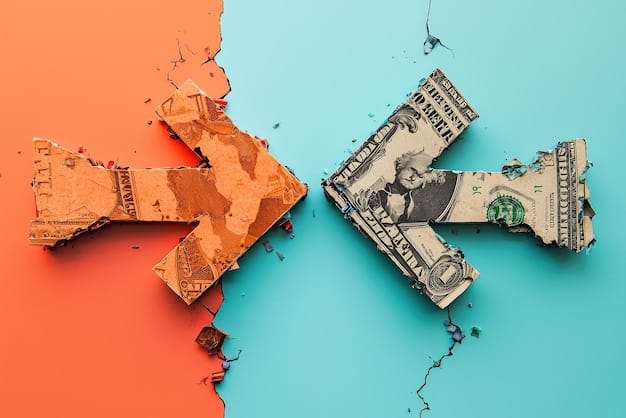 A split image showing a historical graph of the national debt on one side and a modern portrayal of struggling young adults facing financial burdens on the other. The graph highlights key periods of debt increase, while the young adults symbolize the potential future implications. The phrase 