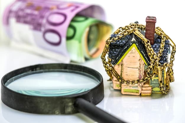 A photo illustration depicting a pile of mortgages with a magnifying glass over them, symbolizing the scrutiny that subprime mortgages and mortgage-backed securities came under during the 2008 financial crisis. This vividly demonstrates How Does the Current Housing Market Bubble Compare to the 2008 Financial Crisis? by highlighting a key factor.
