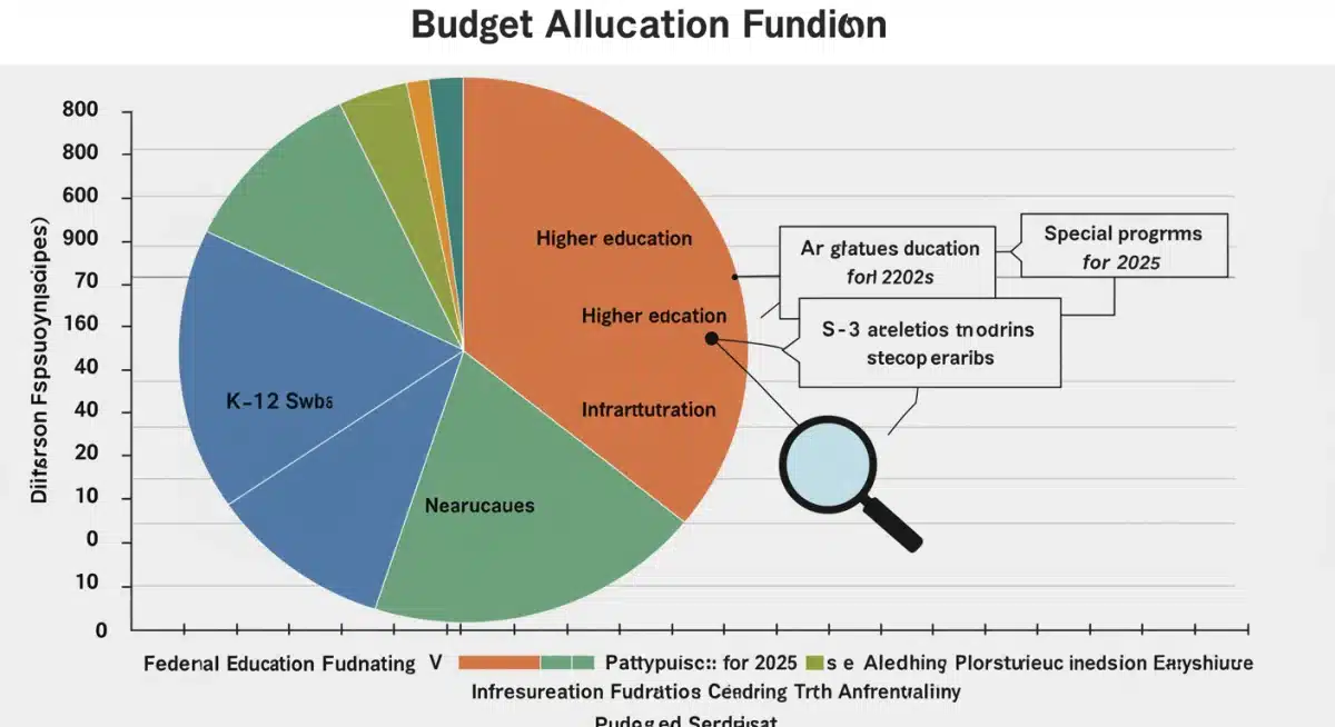 Detailed federal education budget allocation chart for 2025, highlighting funding distribution across various programs.