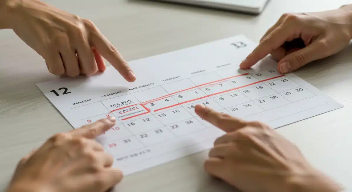 Calendar highlighting ACA 2025 Open Enrollment Period dates