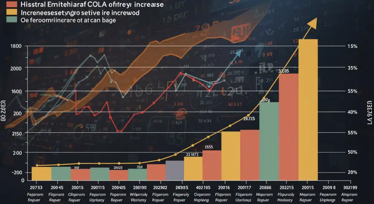 Graph showing historical COLA increases and 2025 projection