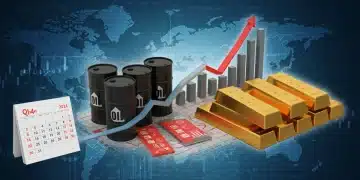 Dynamic charts and graphs illustrating oil and gold price movements in Q4 2024.