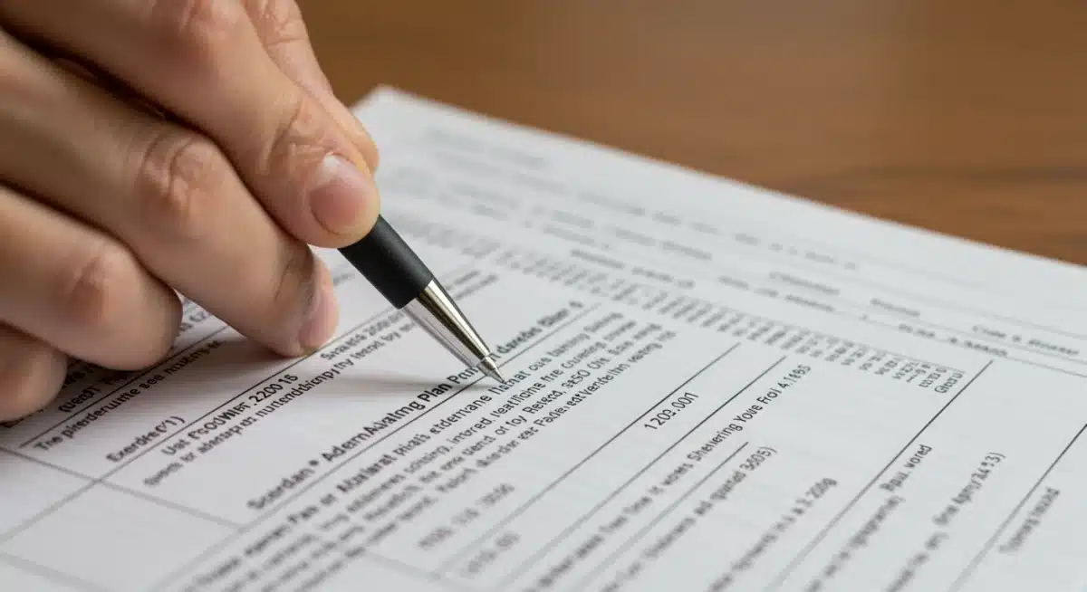 Highlighting financial details on a Medicare Advantage plan document.