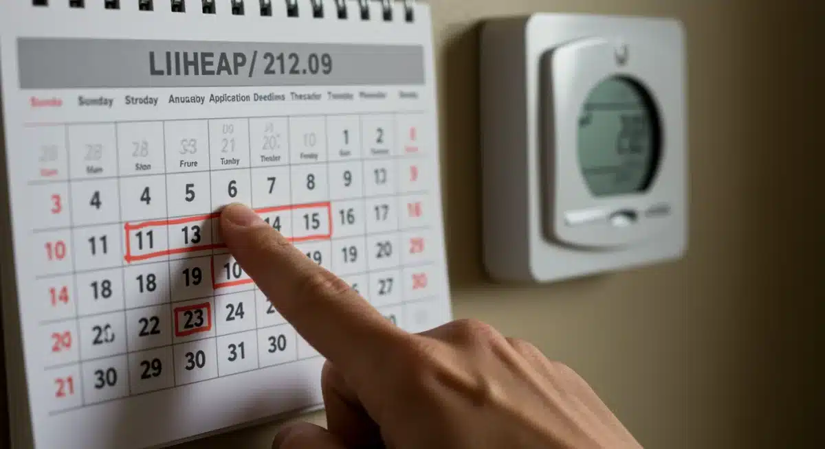 LIHEAP application deadlines highlighted on a calendar