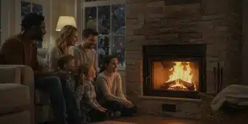 Family staying warm at home with LIHEAP assistance