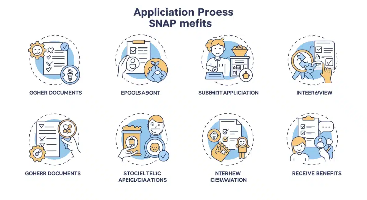 Infographic detailing the SNAP benefit application process guide