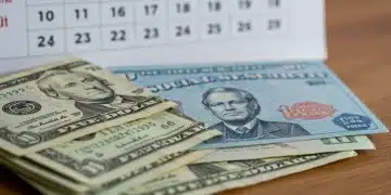 Social Security card partially covered by cash, calendar showing 2025, symbolizing benefit increase.