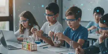 Students actively participating in a STEM education program, symbolizing innovation