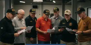 Veterans discussing benefits updates and application processes for 2025